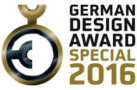 Odznaka zwycięzcy konkursu German Design Awards 2016 za elektryczny aspirator do nosa Nosiboo Pro