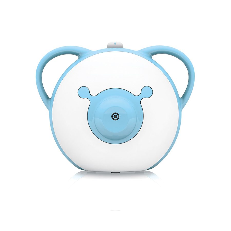 Elektryczny aspirator do nosa Nosiboo Pro dla niemowląt do oczyszczania małych nosków z wydzieliny: niebieski, widok z przodu